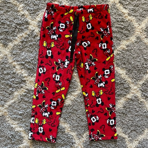 COPY - Disney Mickey Mouse Red Fuzzy Sleep Pants - Picture 2 of 5